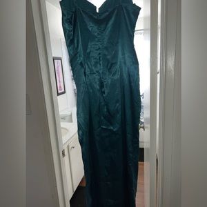 Eternal Envy Satin Maxi Dress - Teal